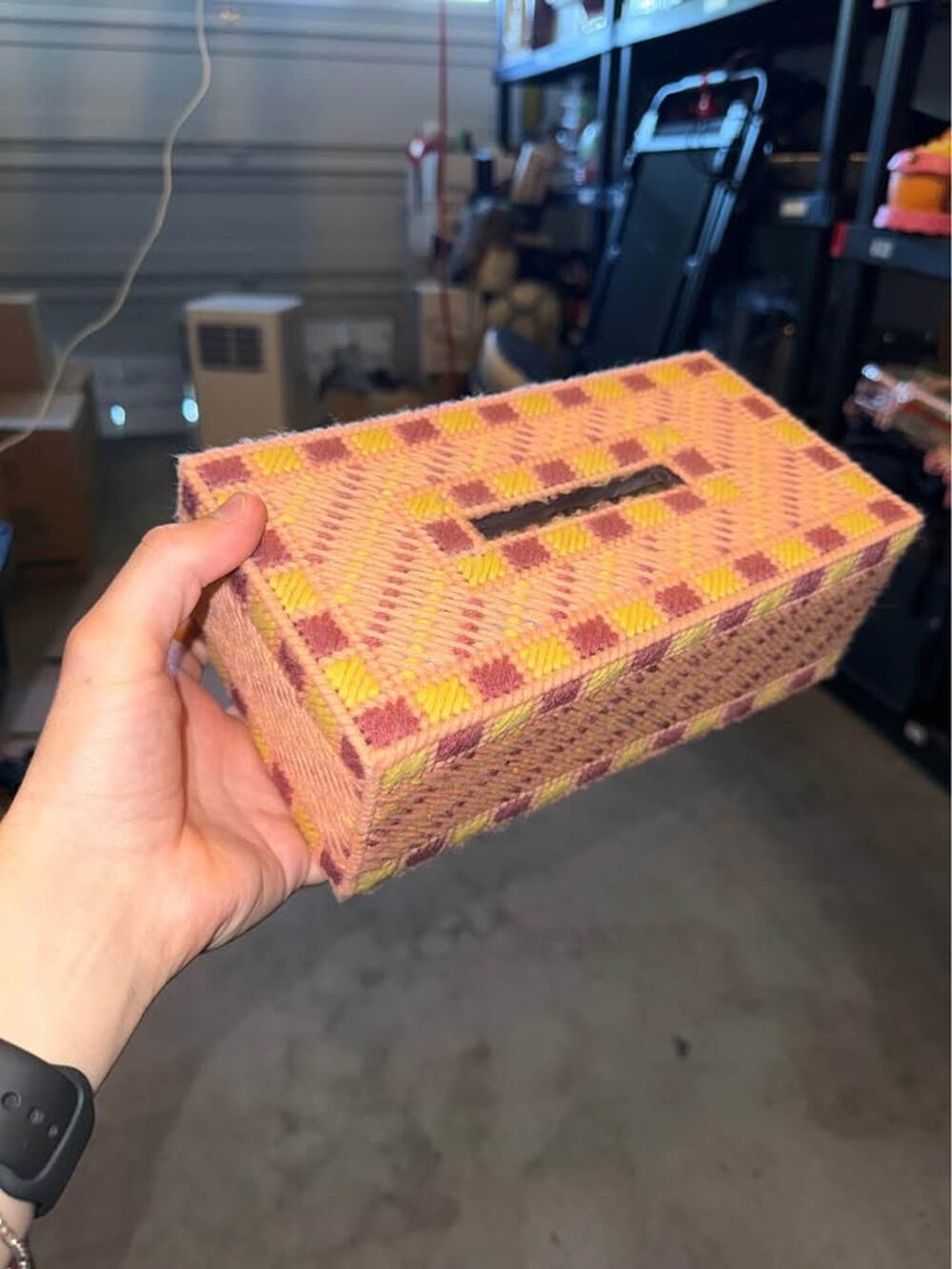 Handmade Needlepoint Tissue Box Cover